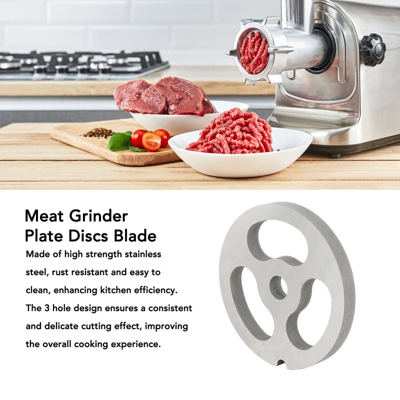 2Pcs Meat Grinder Plate Discs Blade 3 Hole Stainless Steel