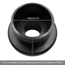 Timyrimy 2.36"/60mm Porch Swing Replacement Feet, Black Horseshoe-Shaped Plastic Leg Caps to Secure Swing Legs to Ground(Set of 4)