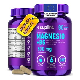 Citrato de Magnesio 200 mg con Vitamina B6 + Magnesio Complex – Suplemento Vegano de Magnesio de Alta Absorción – Anti Calambres Musculares – Vitaminas Mujer - Hombre - Magnesium – 90 Cápsulas