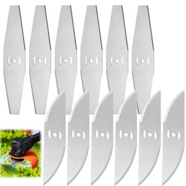 12 Pcs Cordless Strimmer Metal Blades, Strimmer Blades Brush Cutter Blade, Grass Trimmer Blades Lawn Mower Blades for Cordless Strimmer, Metal Cutters for Garden Strimmers and Outdoor Power Tools