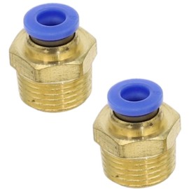Pneumatic Plug Connection 1/2 Inch to 10 mm Pneumatic Hose Set of 2 Push-Fit Fitting (1/2 Inch - 10 mm)