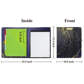 Hiwhy 3 Ring Binder with Clipboard, 1 Inch Letter Size, Cute Clipboards Binder with Refillable Notepad, 5 Extra Folders, Nursing School Office Supplies