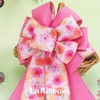 LaRibbons Hot Pink Floral Wired Ribbon Reversible, 2.5 Inch x