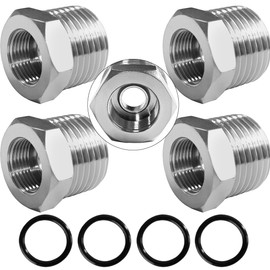 Beduan Brass Water Line Adapter 3/8" Female to 1/2" Male Reducer Hose Pipe Adapter Compression Fitting Kitchen Bathroom Faucet Supply Hose Stop Valve Pipe Connector with a Flat Inside 4 PCS