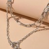 Layering Necklace for Women Stacked Chunky Link Chain Necklace Geometric