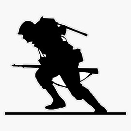 HOF Trading World War Ii Soldier Vinyl Sticker Waterproof Decal Laptop Wall Window Bumper Sticker 5"