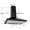 SNDOAS 30 in Wall Mount Range Hood Kitchen Stainless Steel