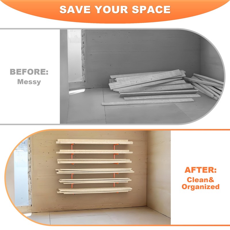Ultrawall Lumber Storage Rack Wall Mount Wood Storage Racks, Metal