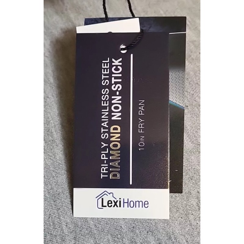 LexiHome Tri-ply Stainless Steel Diamond Non Stick 10” Saute Pan