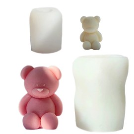 2 Pack Sitting Bears Candle Molds,Cute Bear Silicone Molds for Wax Resin DIY Animal Candles Handmade Soap Mould, Hand Crafts for Home Wedding Party Decoration