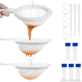 Baby Brine Shrimp Net Sieve 80, 120, 200 Mesh kit with 3 Hooks, 3 Pipettes and 5 Storage Tubes for Brine Shrimp Hatchery Filter Fry Eggs and Hatching Baby Fish Separator (14pcs Parts)