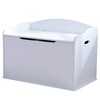 KidKraft Austin Wooden Toy Box/Bench with Safety Hinged Lid, White,