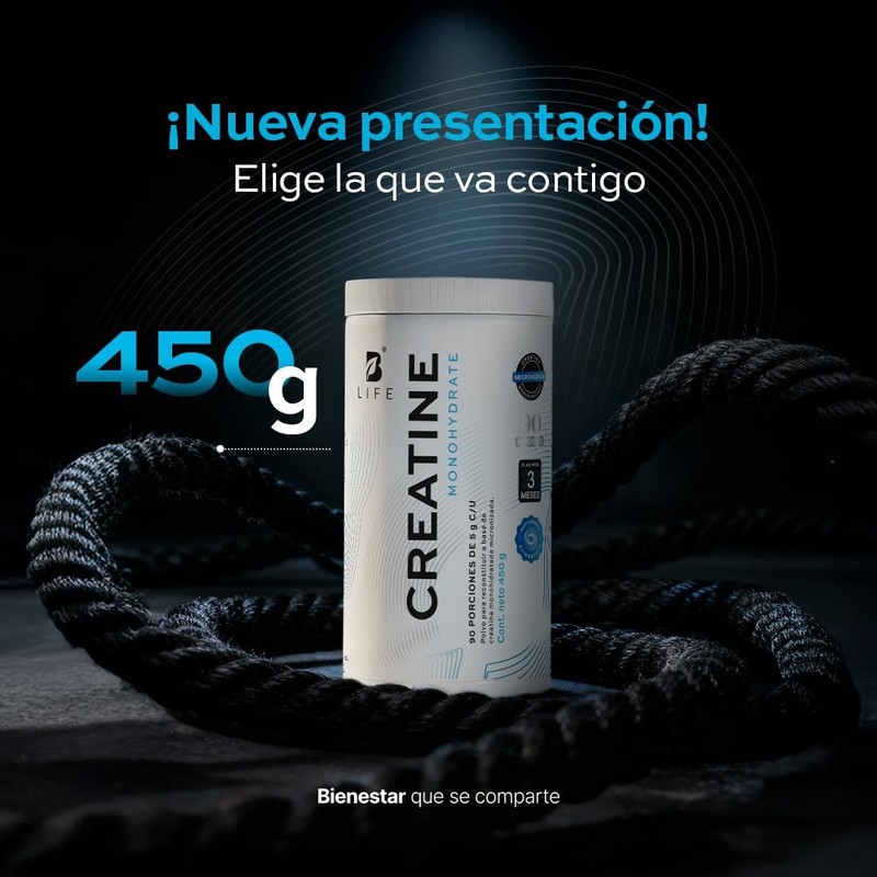 B Life Creatina Monohidratada 450 g en polvo 90 Servicios