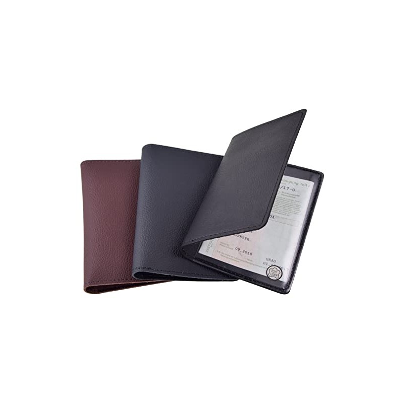 orgaexpert Car Licence Case, Genuine Leather Car Registration Card Holder,