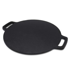 Brightalk 12.6-Inch Cast Iron Roti Tawa, Double Handled Cast Iron Crepe Pan for Dosa, T...