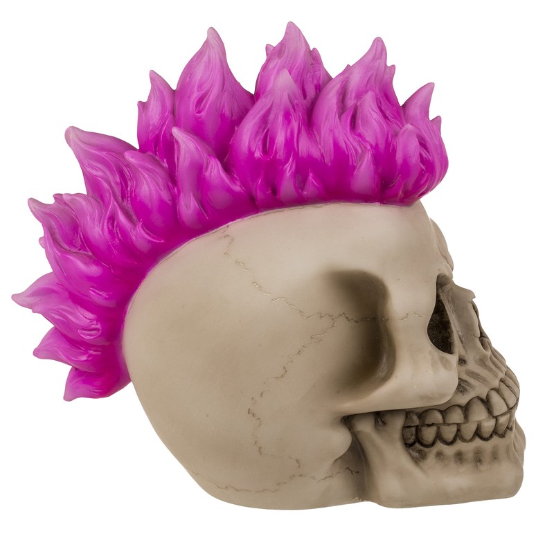 Money Box in Skull Design (Skull with Mohawk Neon Pink)