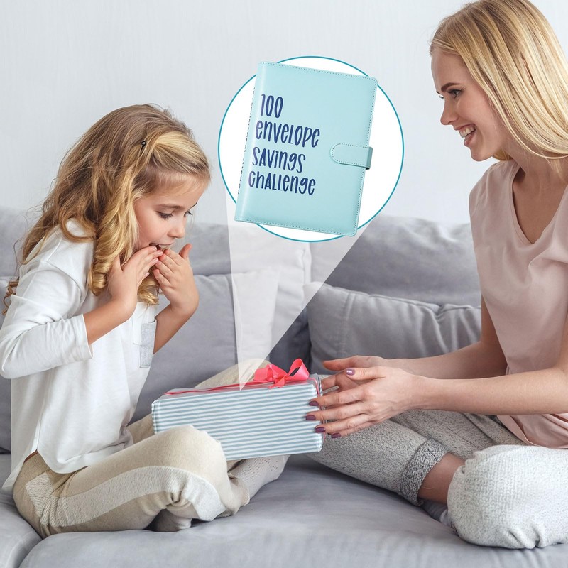 100 Envelopes Saving Challenge Envelope Saving Challenge Folder Blue Savings