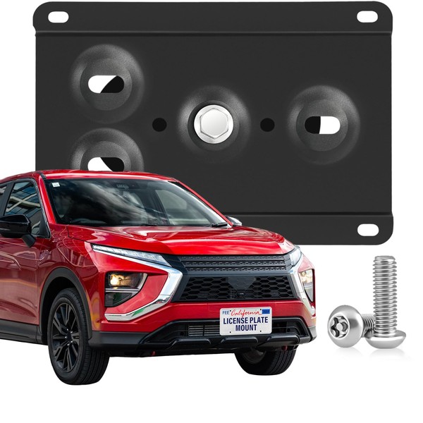 Steel No-Drill Front License Plate Bracket – Anti-Theft Tow Hook