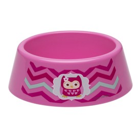 Zak! Designs Toddlerific Toddler Bowl with Pink Owl, No-tip Wide Base, Break-resistant and BPA-free Plastic