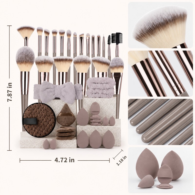 Premium Makeup Brush Set for Face & Eye Application -