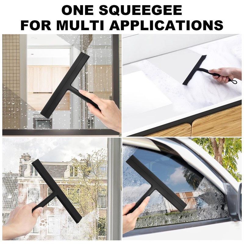 OWATRKDEY Shower Squeegee with Hanger, 8.5" Shower Squeegee for Shower