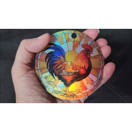 Gulf Coast Laser Graphics Rhode Island Red Chicken Design Holographic Bird Ornament