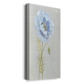 Renditions Gallery Canvas Floral Wall Art Nature Paintings & Prints Premium Jardin Bleu Modern Romantic Artwork Canvas Botanical Decorations for Bedroom Office Kitchen - 20"x40" LT43