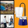 MVPLUE-Mini Express Swiss Single Tube Moka Pot Aluminum Blue，Moka Set