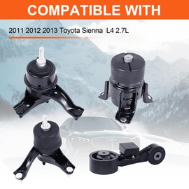 TeukRiGa Engine Motor Mount Set & Trans Mount Compatible with Toyota Sienna 2011 L4 2.7L, 4PCS, Replacement for A4270 A4295 A42010 A4288