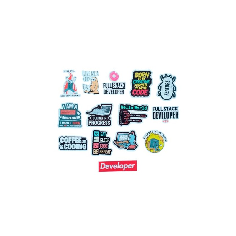 14 Stickers De Developer, Programador, Desarrollador, Code, Dev