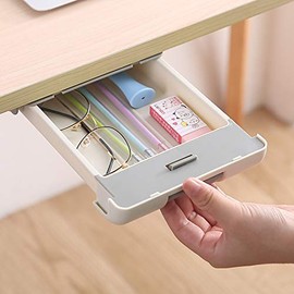 Under Desk Drawer Safe Diversion. Perfect Hiding Spot for Cash,Driver's License,Credit Cards,Keys and even your Phone. Great Portable Small Storage to hide your valuables. (Gray-Gray)