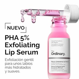 The Ordinary PHA 5 Exfoliating Lip Serum, tratamiento exfoliante e hidratante para labios, 15ml