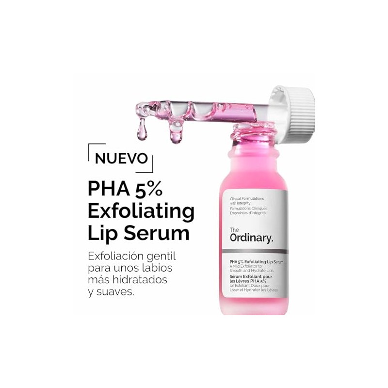 The Ordinary PHA 5 Exfoliating Lip Serum, tratamiento exfoliante e
