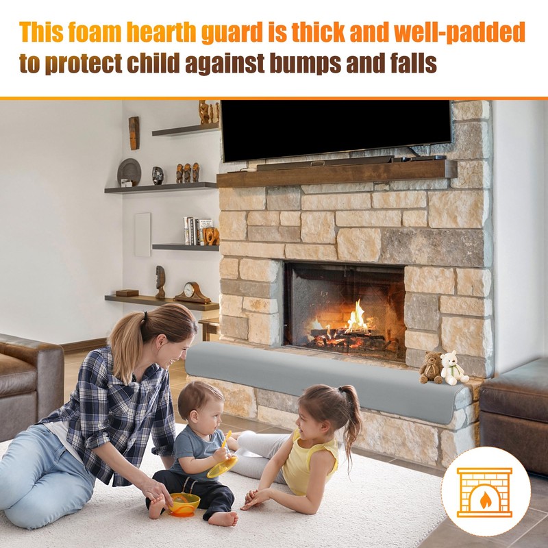 BALAPET Thick Memory Foam Fireplace Baby Proofing, 90x14 in Soft