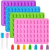 Puyeipt 4 PCS Silicone Gummy Bear Molds, 200 Cavity Non-stick