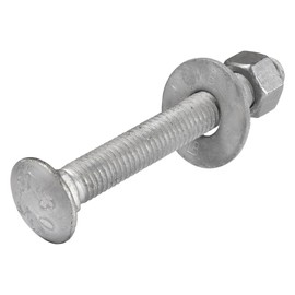 3/8" x 3-1/2" (50 Pack) Galvanized Carriage Bolt Kit, Grade 307A, Hot Dip Galvanized for Exterior Use by Makers Bolt