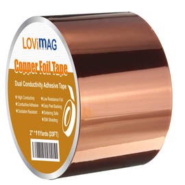 LOVIMAG LOVIMAG Copper Foil Tape (2inch X 33 FT) with Conductive Adhesive for Guitar and EMI Shielding, Crafts, Electrical Repairs, Grounding, Adhesive Tape.