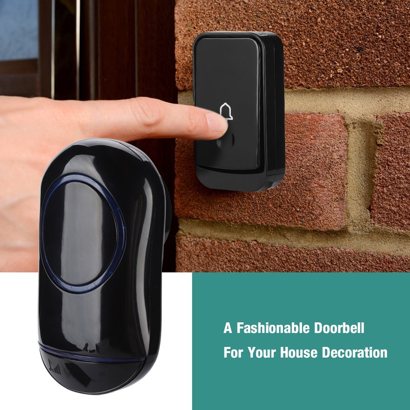 Wireless Smart Ding Dong Doorbell Waterproof Door Bell Black