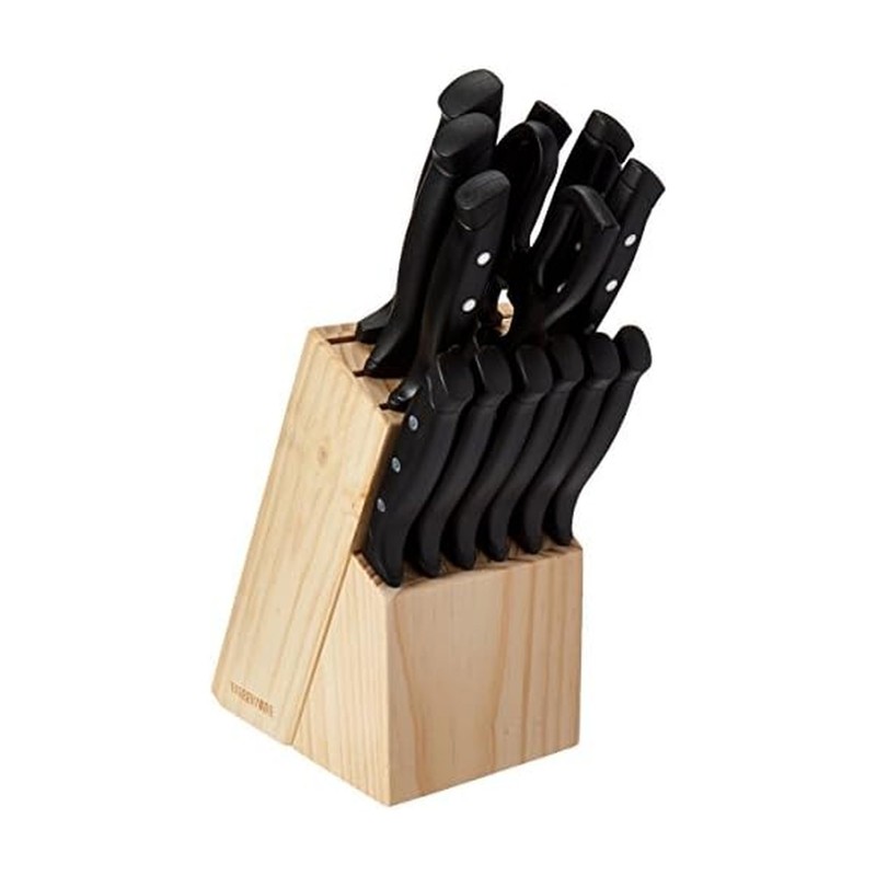 Farberware 22-Piece Triple Rivet Rust-Resistant Wave Edge High-Carbon Stainless Steel