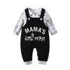 Awxoder Baby Boy Outfit Set Print Tops + Suspender Pants