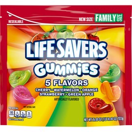 LIFE SAVERS 5 Flavors Gummies Candy Bag, Gummy Candy for Goodie Bags, Road Trips, Treats, 26 oz (Pack of 6)