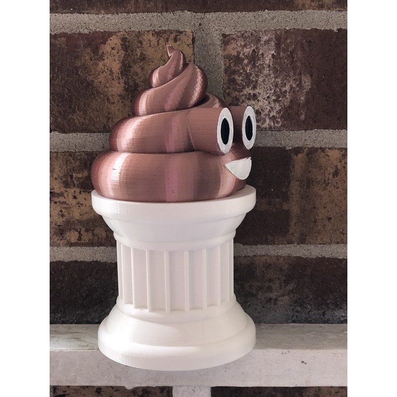 Znet3D Poop Emoji Trophy - Featuring Hand Painted Eyes &