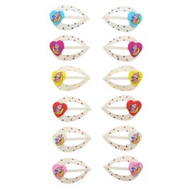 Zac's Alter Ego Set of 12 Girls Polka Dot Sleepy Clips/Snap Hair Clips