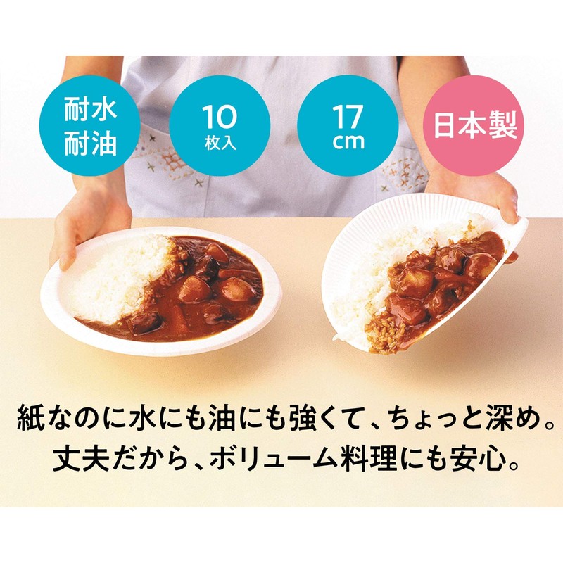 Nippon Dexie KPH107SW Super Plate, Durable Paper Plate, Diameter 6.7