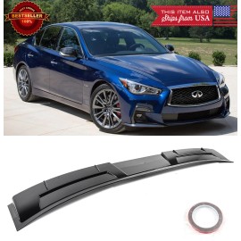 SDZ Gloss Black Roof Window windshield Spoiler Wing Deflector Fit 14-23 Infiniti Q50