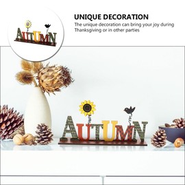 2pcs Wooden Thanksgiving Sign Table Centerpieces Thanksgiving Letter Ornaments Fall Signs Hollow Decor Autumn Festival Desk Top Decor for Home Autumn Thanksgiving Harvest Party