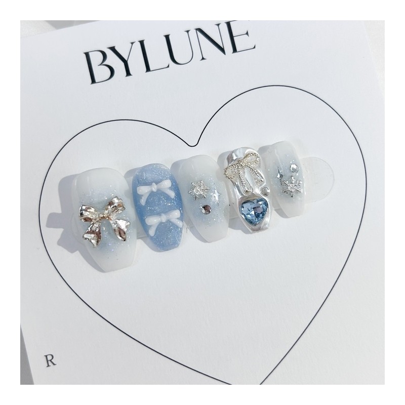 Ice Handmade Nail Tips Nail Tips - Almond / 아이스