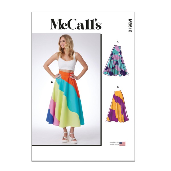 McCall's M8510Y5 Misses' Mid Length Circle Skirts Sewing Pattern Packet,
