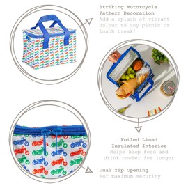 Motorhead Insulated Lunch Bag - Foil Lined Work Picnic Cooler Cool Tote Bag for Men, Women - By Nicholas Winter