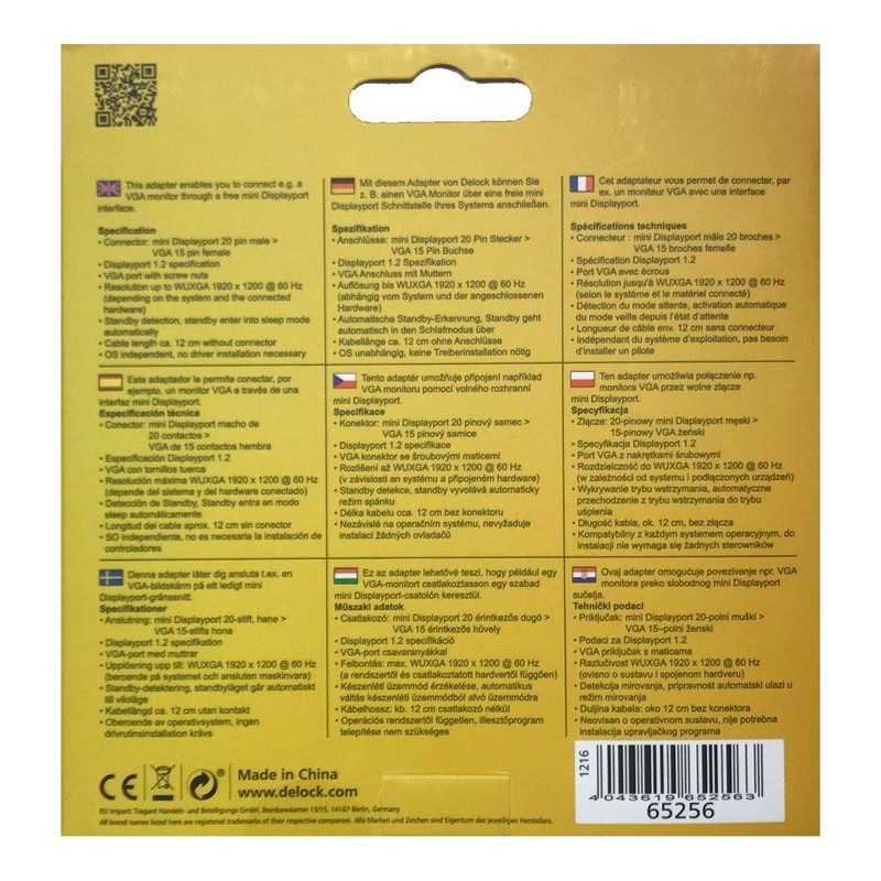 DeLOCK Adapter Mini DisplayPort (20-Pin)